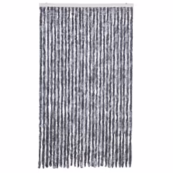 vidaXL Fly Curtain Door Curtain Fly Screen Fly Blind Insect Curtain Chenille - silver, 118 x 220 cm