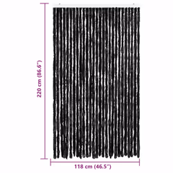 vidaXL Fly Curtain Door Curtain Fly Screen Fly Blind Insect Curtain Chenille - anthracite, 118 x 220 cm - Additional view 6