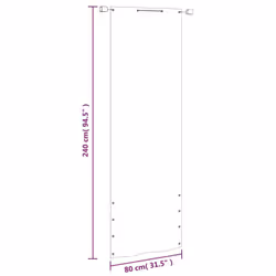 vidaXL Balcony Screen Oxford Fabric Fence Screen Multi Colours Multi Sizes - light green, 80 x 240 cm - Additional view 3