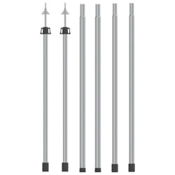 vidaXL 2x Telescopic Tarp Poles Aluminum Adjustable Awning Pole Tent Stick