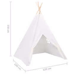 vidaXL Children Teepee Tent with Bag Peach Skin White Kid Baby Tipi Play House - Additional view 7