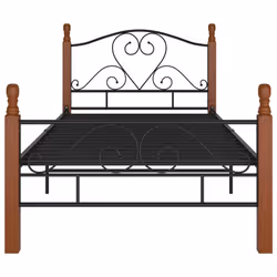 vidaXL Bed Frame Black Metal 90x200 cm Bedroom Adults Kids Bed Base Bedstead