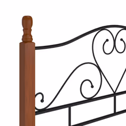 vidaXL Bed Frame Black Metal 120x200 cm Home Double Bedbase Slatted Bedstead - Additional view 10