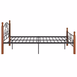 vidaXL Bed Frame Black Metal 120x200 cm Home Double Bedbase Slatted Bedstead
