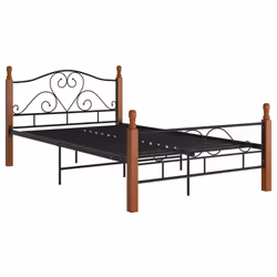 vidaXL Bed Frame Black Metal 120x200 cm Home Double Bedbase Slatted Bedstead - Additional view 6