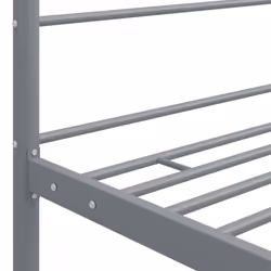 vidaXL Canopy Bed Frame Grey Metal 90x200 cm Bedroom Furniture Bed Base Set - Additional view 4