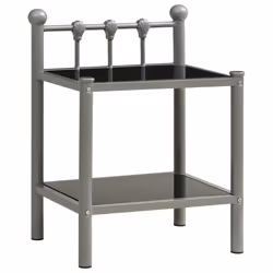 VidaXL 325073, Grey, Black, Glass, Metal, 450 mm, 345 mm, 605 mm, 1 pc(s)