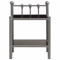 VidaXL 325073 nightstand/bedside table Grey, Black