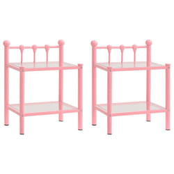 VidaXL 325079 nightstand/bedside table Pink, Transparent