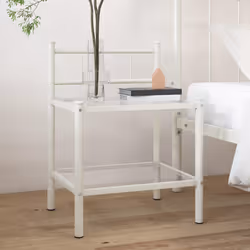 VidaXL 325090 nightstand/bedside table Transparent, White