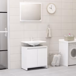 vidaXL Bathroom Furniture Set 4 Piece White Engineered Wood Washroom Cabinet