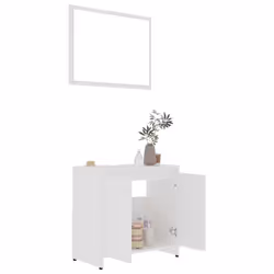 vidaXL Bathroom Furniture Set 4 Piece White Engineered Wood Washroom Cabinet - Additional view 4
