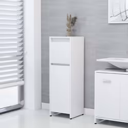 vidaXL Bathroom Furniture Set 4 Piece White Engineered Wood Washroom Cabinet - Additional view 5