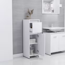 vidaXL Bathroom Furniture Set 4 Piece White Engineered Wood Washroom Cabinet - Additional view 6