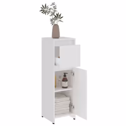vidaXL Bathroom Furniture Set 4 Piece White Engineered Wood Washroom Cabinet - Additional view 7
