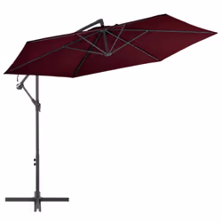 vidaXL Cantilever Garden Parasol with Aluminium Pole Umbrella Bordeaux Red