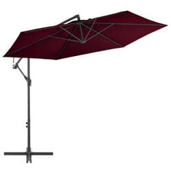 vidaXL Cantilever Garden Parasol with Aluminium Pole Umbrella Bordeaux Red