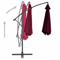 vidaXL Cantilever Garden Parasol with Aluminium Pole Umbrella Bordeaux Red