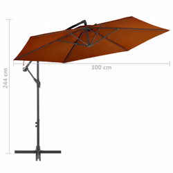 vidaXL Cantilever Garden Parasol with Aluminium Pole Umbrella Terracotta - Additional view 7