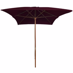 vidaXL Garden Parasol with Wooden Pole Sunshade Outdoor Umbrella Bordeaux Red - Additional view 2