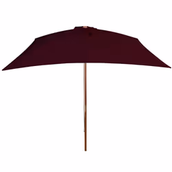 vidaXL Garden Parasol with Wooden Pole Sunshade Outdoor Umbrella Bordeaux Red - Additional view 3