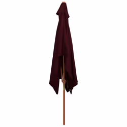 vidaXL Garden Parasol with Wooden Pole Sunshade Outdoor Umbrella Bordeaux Red - Additional view 4