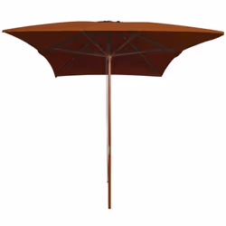 vidaXL Garden Parasol with Wooden Pole Sunshade Outdoor Umbrella Terracotta - Additional view 2