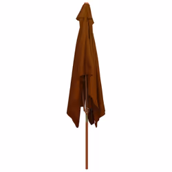 vidaXL Garden Parasol with Wooden Pole Sunshade Outdoor Umbrella Terracotta - Additional view 4