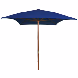 vidaXL Garden Parasol with Wooden Pole Sunshade Outdoor Umbrella Canopy Blue
