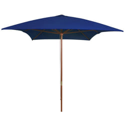 vidaXL Garden Parasol with Wooden Pole Sunshade Outdoor Umbrella Canopy Blue