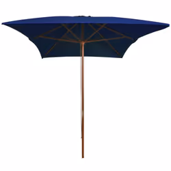 vidaXL Garden Parasol with Wooden Pole Sunshade Outdoor Umbrella Canopy Blue