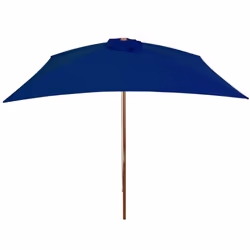 vidaXL Garden Parasol with Wooden Pole Sunshade Outdoor Umbrella Canopy Blue