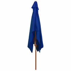 vidaXL Garden Parasol with Wooden Pole Sunshade Outdoor Umbrella Canopy Blue - Additional view 4
