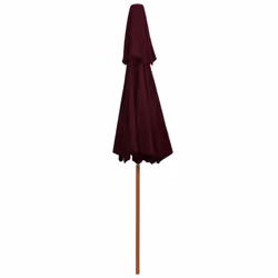 vidaXL Double Decker Parasol with Wooden Pole Outdoor Umbrella Bordeaux Red - Additional view 4