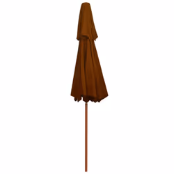 vidaXL Double Decker Parasol with Wooden Pole Outdoor Umbrella Terracotta - Additional view 4