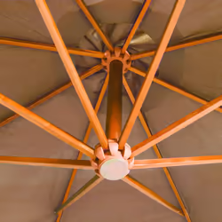 vidaXL Solid Fir Wood Hanging Parasol with Pole Taupe Outdoor Patio Umbrella - Additional view 4