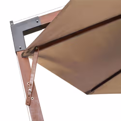 vidaXL Solid Fir Wood Hanging Parasol with Pole Taupe Outdoor Patio Umbrella - Additional view 5
