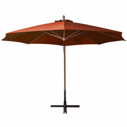 vidaXL Hanging Garden Parasol with Pole Umbrella Terracotta Solid Fir Wood - Additional view 3