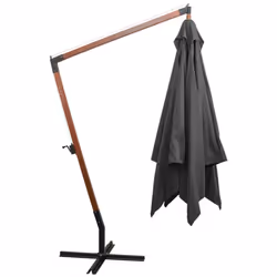 vidaXL Hanging Garden Parasol with Pole Umbrella Anthracite Solid Fir Wood - Additional view 3