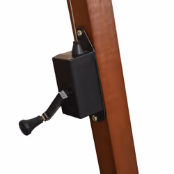 vidaXL Hanging Garden Parasol with Pole Outdoor Umbrella Black Solid Fir Wood - Additional view 4