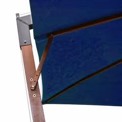vidaXL Hanging Garden Parasol with Pole Umbrella Azure Blue Solid Fir Wood - Additional view 4