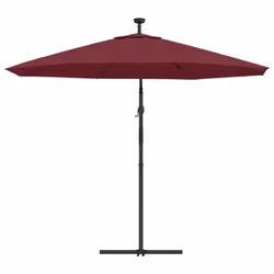 vidaXL Cantilever Garden Parasol with LED Lights and Steel Pole Shade Wine Red - Additional view 6