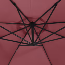 vidaXL Cantilever Garden Parasol with LED Lights and Steel Pole Shade Wine Red - Additional view 8
