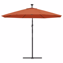 vidaXL Cantilever Garden Parasol with LED Lights and Steel Pole Terracotta - Additional view 5