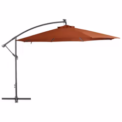 vidaXL Cantilever Umbrella with LED Lights Terracotta 350 cm Outdoor Umbrella - Additional view 2