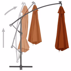 vidaXL Cantilever Umbrella with LED Lights Terracotta 350 cm Outdoor Umbrella - Additional view 3
