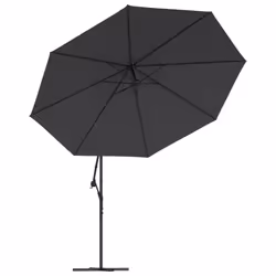 vidaXL Cantilever Garden Parasol with LED Lights Canopy Outdoor Umbrella Black - Additional view 4