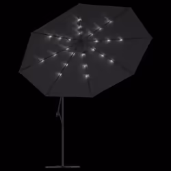 vidaXL Cantilever Garden Parasol with LED Lights Canopy Outdoor Umbrella Black - Additional view 5