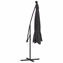 vidaXL Cantilever Garden Parasol with LED Lights Canopy Outdoor Umbrella Black - Additional view 7