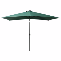 vidaXL Garden Parasol with LEDs and Steel Pole Sunshade Outdoor Umbrella Green - Additional view 4